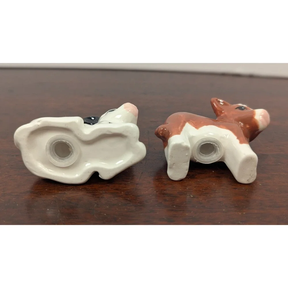 Cow Calf Salt Pepper Shakers Ceramic Black White Brown Farmhouse Pair 300-SP0074